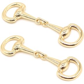 Metal Shoe Buckle - 2.96 Inch (70mm) - 2 Pcs - Gold Metal Shoe Buckle Shoelace Clips Metal Hinged Equestrian Buckles For Craft & Sewing Project BG1002