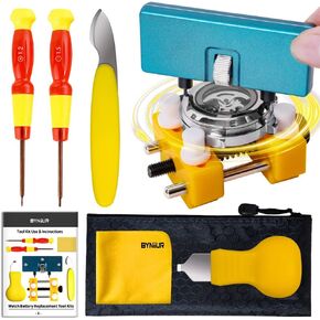 Watch Repair Kit, BYNIIUR Watch Battery Replacement Tool Kit, Watch Link Removal Tool Kit, Watch Band Strap Link Pins Remover with Carrying Bag, Watch Wrench Back Remover Opener Watch Spring Bar Tool