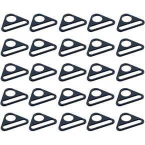 25pcs المثلث ضابط دوار مقطع حلقة مشبك سود