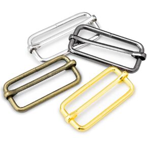 CooBigo 20 Pack Tri-glide + 40 Pack D-Ring for Backpack, Bag, Webbing, Straps (1-1/2", Mixed)