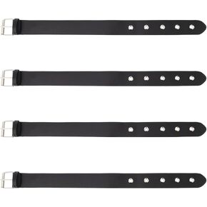 Fingerinspire 4 PCS أحزمة Extender التقليدية kilt 16.1x1.2inches أسود بليخ حزام الجلود المقلدة من الجلد ، حزام الطائرة والامتداد مع الحديد لكيس سترة معطف كيس حرفة ديي