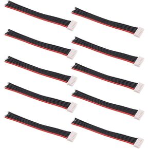 10pcs 4 " / 10cm JST-XH 5S توازن توازن موصل محول سلك الرصاص 22AWG كابل السيليكون لشاحن بطارية RC LIPO (C125-10)
