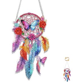 eiflow DIY معلق Art Art Kit Dreamcatcher ، Acrylic Diamonds Painting Board Kit ، مجموعة زخرفة فنية للأحجار الكريمة 5D للبالغين ،