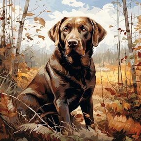 Plater Brown Labrador 5D Diamond Paint للبالغين تدريبات كاملة مستديرة اللوحة الفنية الماس من قبل مجموعات الأرقام للمبتدئين Gems Cross Stitch لديكور الجدار 13.8x13.8inch (2)
