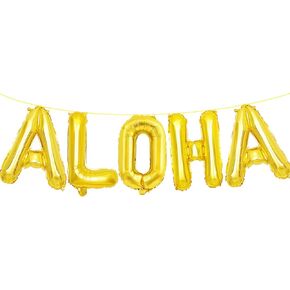 16 بوصة من البالونات رسائل aloha - علامة البالونات الأبجدية في هاواي لواو ، وإمدادات الشاطئ الصيفية ، والاحتفالات بالموضوع الاستوائي