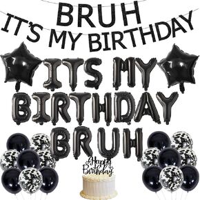 Bruh إنه ديكورات عيد ميلادي للأولاد ، Preteen و Teens Birthday Party Decoration Bruh ، إنها حفلات عيد ميلادي Supplies Decor