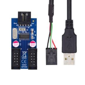 chenyang USB 2.0 Front Panel Header 1 to 2 9Pin/10Pin HUB Mainboard Header Extension Adapter Splitter Cable with USB C Converter