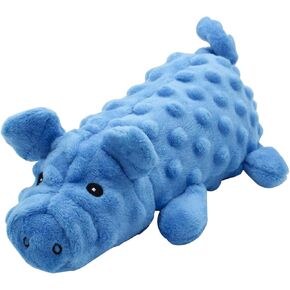 Andiker Dog Squeaky Toys, 10 in/24.5 cm Plush Dogs Toy Soft Dog Chew Toys in Pig Shape for Chewing Biting, Stuffed Puppy Toys with a 9.5 cm Squeaker and Crinkle Paper for All Breed Sizes Dogs (Pink)