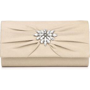 Labair Women's Evening Handbags Pleated Suede Evening Bag Velvet Clutch Bag Wedding Bridal Dress Purse.