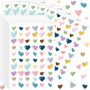 Estune 1200 PCS Pooho Heart Stickers للأطفال المتنوعة ملصقات ملونة لمكافأة القلب لصالح الحفلات الفصول الدراسية