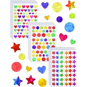 3420 PCS ملصقات قوس قزح ثلاثية الأبعاد ، ملصق نجم صغير للأطفال مكافأة ، ملصقات المعلمين للمخطط للطلاب ، ديكورات DIY (Star+ Heart+ Circle)