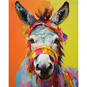 لوحة OKSGYTA DIGITAL PANEY PAINE DONKEY ، طلاء زيت DIY بواسطة أرقام أرقام على القماش ، وألعاب التلوين للمبتدئين البالغين ، 40x50 سم ، بدون إطار