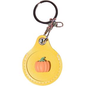 Creative Cute Food Fruit Theme PU Leather Case for AirTag Finder, Anti-Scratch Protective Skin Cover with Ring Keychain, Compatible with AirTags 2021 -Green Cactus Blue Case