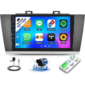 SIXTOP [2+64G] Android Car Stereo for Subaru Outback/Legacy 2010-2016 Upgrade Replacement Radio Carplay Android Auto Mirror Link 30 Themes 9 inch Touchscreen FM GPS Bluetooth+AHD Camera&MIC