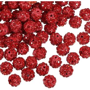 uxcell 100pcs 8mm inherestone clay حبات الطين ، بوليمر طين حبة الكريستال جولة ديسكو الكرة اللامعة بالتجمي