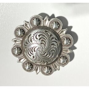 Round Berry Concho 1 inch Silver Silver Tandy Leather 7505-22