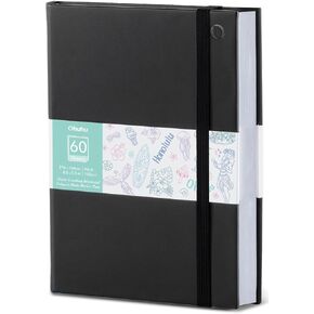 Ohuhu marker marker pad pad sketchbook playproof - 6.3 "x6.3" حجم ورق مربع صغير - 90 رطل/150 GSM ورق الرسم السلس - 60 ورقة/120 صفحة - كتاب رسم غلاف لعلامات الكحول لعلامات الكحول
