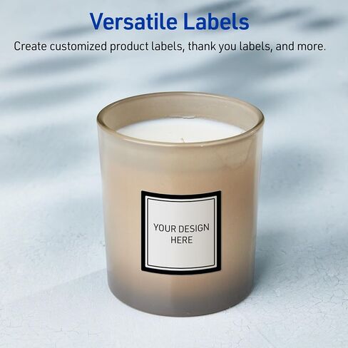 Avery Printable Square Labels, Double Black Border, 2" x 2", Matte White Square Labels, Permanent, Laser/Inkjet, 120ct, Great for Product Labels in Saudi Arabia