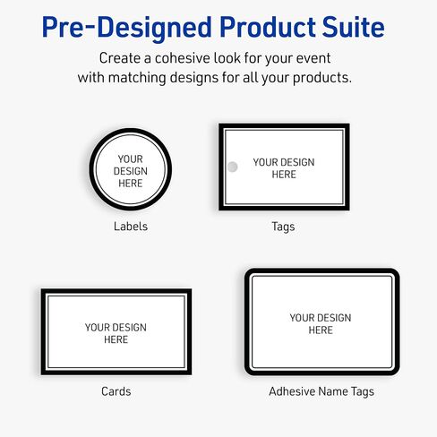 Avery Printable Square Labels, Double Black Border, 2" x 2", Matte White Square Labels, Permanent, Laser/Inkjet, 120ct, Great for Product Labels in Saudi Arabia