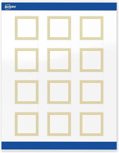 Avery Printable Square Labels, Double Black Border, 2" x 2", Matte White Square Labels, Permanent, Laser/Inkjet, 120ct, Great for Product Labels in Saudi Arabia