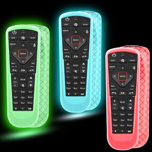 3 Pack Remote Cover for Dish Network Remote Control 52.0/54.0, Silicone TV Remote Case Skin Sleeve Glow in The Dark Purple Blue Red in Saudi Arabia