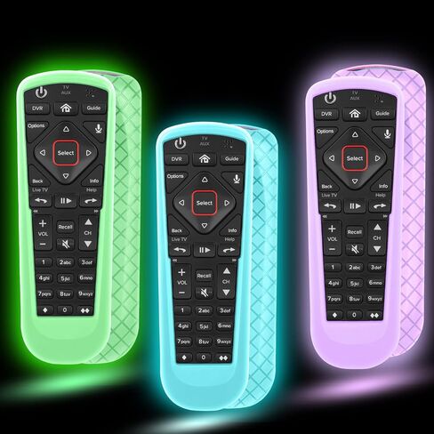 3 Pack Remote Cover for Dish Network Remote Control 52.0/54.0, Silicone TV Remote Case Skin Sleeve Glow in The Dark Purple Blue Red in Saudi Arabia
