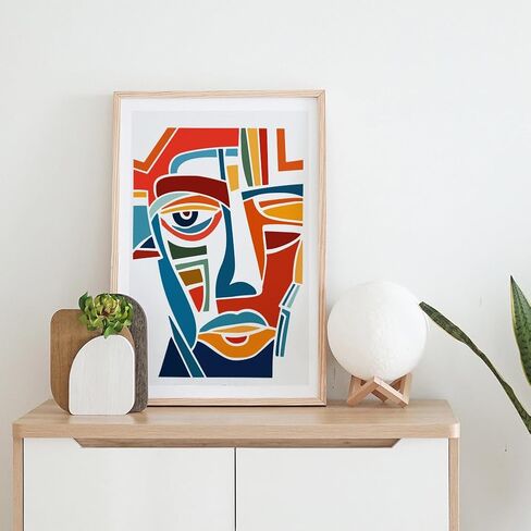 MAYJOYDIY 4Pcs A4 Size Abstract Faces Paterrn Stencil Grotesque Geometric Face Art Stencils 11.7×8.3inch with Paint Brush Reusable Crafts Templates for Window Wood Wall Home Decor in Saudi Arabia