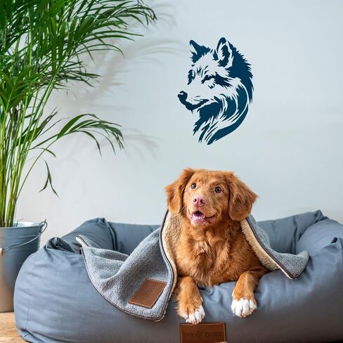 Stinginspire Wolf Stencil مع فرشاة الطلاء 11.7x7.9 بوصة واقعية الذئب الاستنسل الذئب نمط الاستنسل القابل لإعادة الاستخدام للذئب اللوحة استنسل مواضيع حيوان الذئ in Kuwait