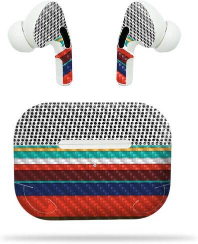MightySkins Carbon Fiber Skin for Apple Airpods Pro - Antique Purple | Textured Carbon Fiber Finish | Easy to Apply, Remove, and Change Styles | Made in The USA in Saudi Arabia