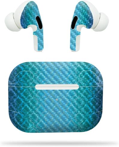 MightySkins Carbon Fiber Skin for Apple Airpods Pro - Antique Purple | Textured Carbon Fiber Finish | Easy to Apply, Remove, and Change Styles | Made in The USA in Saudi Arabia