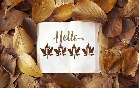 8Pcs Autumn Fall Painting Stencils Thanksgiving Drawing Templates Stencils Plastic Templates for DIY Art Craft Home Decor Maple Leaves Pumpkin Wreath Wheat Ears Scarecrow Stencils in Saudi Arabia