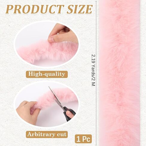 78.74 Inch Faux Craft Fur Fabric Strip White Shaggy Plush Fuzzy Precut Strips Soft Soild Fluffy Furry Ribbon Roll Sewing Trim for Sewing Making Clothes Costume Home Decor Cosplay Christmas in Saudi Arabia