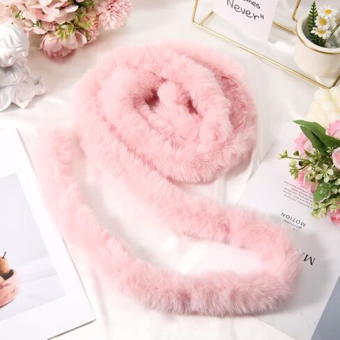 78.74 Inch Faux Craft Fur Fabric Strip White Shaggy Plush Fuzzy Precut Strips Soft Soild Fluffy Furry Ribbon Roll Sewing Trim for Sewing Making Clothes Costume Home Decor Cosplay Christmas in Saudi Arabia