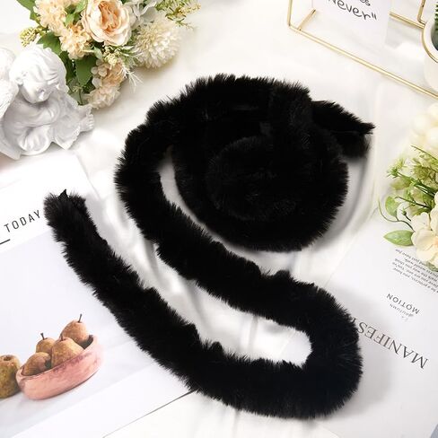 78.74 Inch Faux Craft Fur Fabric Strip White Shaggy Plush Fuzzy Precut Strips Soft Soild Fluffy Furry Ribbon Roll Sewing Trim for Sewing Making Clothes Costume Home Decor Cosplay Christmas in Saudi Arabia