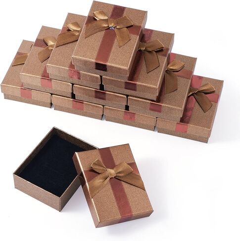 Cheriswelry 12Pcs Gift Wrap Boxes with Lids 3.54"x2.68" Pink Gift Box for Valentines Wedding Party Christmas Decoration Necklace Bracelet Earring Ring Jewelry Display in Kuwait