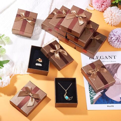 Cheriswelry 12Pcs Gift Wrap Boxes with Lids 3.54"x2.68" Pink Gift Box for Valentines Wedding Party Christmas Decoration Necklace Bracelet Earring Ring Jewelry Display in Kuwait