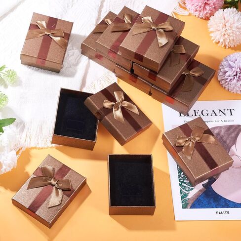 Cheriswelry 12Pcs Gift Wrap Boxes with Lids 3.54"x2.68" Pink Gift Box for Valentines Wedding Party Christmas Decoration Necklace Bracelet Earring Ring Jewelry Display in Kuwait