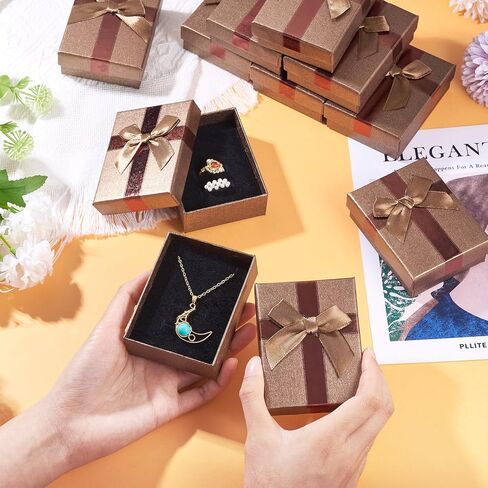 Cheriswelry 12Pcs Gift Wrap Boxes with Lids 3.54"x2.68" Pink Gift Box for Valentines Wedding Party Christmas Decoration Necklace Bracelet Earring Ring Jewelry Display in Kuwait