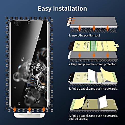 2 Pack Privacy Screen Protector for Samsung Galaxy S21 Ultra[Not Glass], Anti-spy Flexible TPU Screen Protector, Support Fingerprint 3D Curved Full Coverage in Saudi Arabia