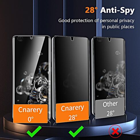 2 Pack Privacy Screen Protector for Samsung Galaxy S21 Ultra[Not Glass], Anti-spy Flexible TPU Screen Protector, Support Fingerprint 3D Curved Full Coverage in Saudi Arabia