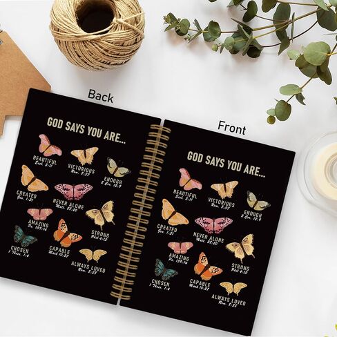God Says You Are Beautiful Spiral Notebook, Butterfly Notebook Christian Journal, Lined Journal College Ruled Notebook, Bible Verse Inspirational Hardcover Notebook for Christian Gifts 5.5x8.3 in Saudi Arabia