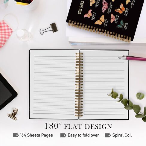God Says You Are Beautiful Spiral Notebook, Butterfly Notebook Christian Journal, Lined Journal College Ruled Notebook, Bible Verse Inspirational Hardcover Notebook for Christian Gifts 5.5x8.3 in Saudi Arabia