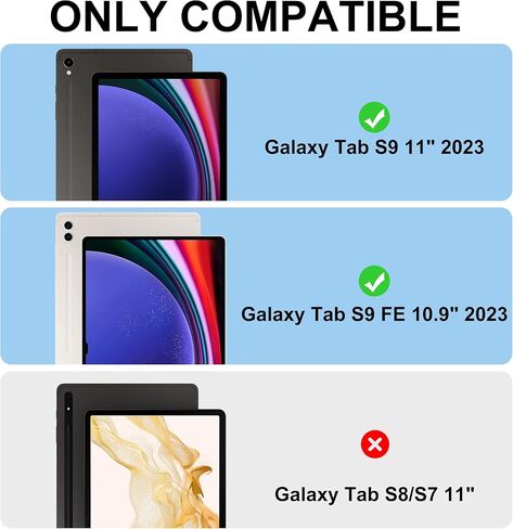 Keyboard Case for Galaxy Tab S10 Plus/S9 Plus/S9FE Plus 12.4 inch, 7 Color Backlit, Rechargeable, Detachable Wireless Bluetooth Keyboard, S Pen Holder, Smart Folio Cover for Samsung Tab S10+/S9+/S9fe+ in Saudi Arabia