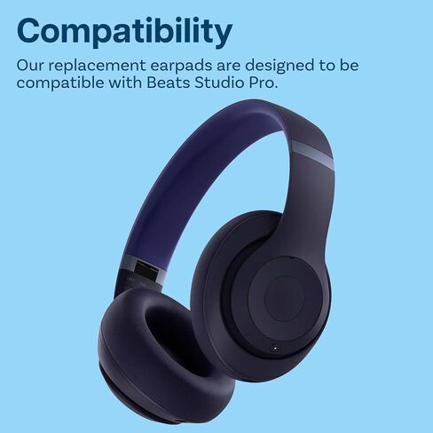 MMOBIEL Ear Pads Replacement for Beats Studio Pro Wireless Noise Cancelling Headphones Memory Foam and Protein PU Ear Pad Cushions – Noise Isolation Earpads Replacement – Black in Kuwait
