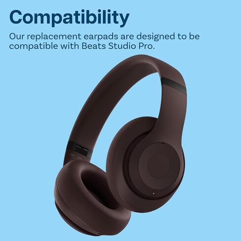MMOBIEL Ear Pads Replacement for Beats Studio Pro Wireless Noise Cancelling Headphones Memory Foam and Protein PU Ear Pad Cushions – Noise Isolation Earpads Replacement – Black in Kuwait