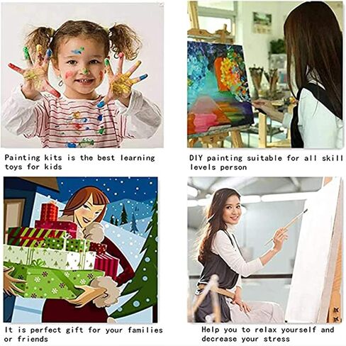 Tucocoo Elegant Woman Paint by Numbers Kits 16x20 inch Canvas DIY Oil Painting for Adults with Brushes and Acrylic Pigment Ancient European Cities Scenery Art Picture for Home Decor (Without Frame) in Saudi Arabia