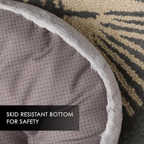 Nicole Miller New York PET Kendall Fluted Geo Cozy Slipper Cave Pet Bed, Cozy & Calming, Non-Slip Bottom, Machine Washable, Grey, Small 22"x17"x11" in Kuwait