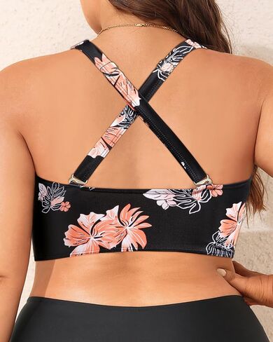 Yonique Women Plus Size Bikini Top Large Bust Swim Top Full Coverage Swimsuit Sport Bra Bathing Suit in Kuwait