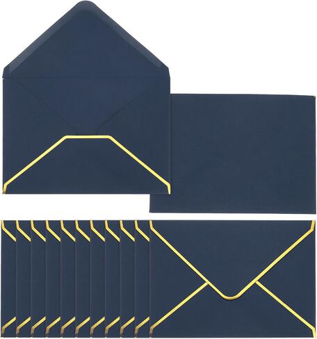 PATIKIL 120 Pack A7 Envelopes, 5x7 Card V Flap Envelope Round Edge Valentine Envelopes with Gold Border for Office Wedding Card Invitations Graduation Party Gift, White in Saudi Arabia