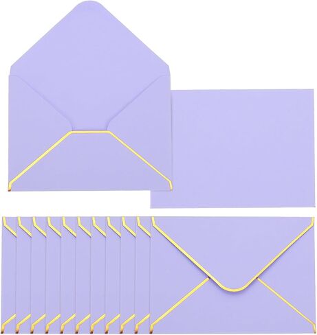 PATIKIL 120 Pack A7 Envelopes, 5x7 Card V Flap Envelope Round Edge Valentine Envelopes with Gold Border for Office Wedding Card Invitations Graduation Party Gift, White in Saudi Arabia